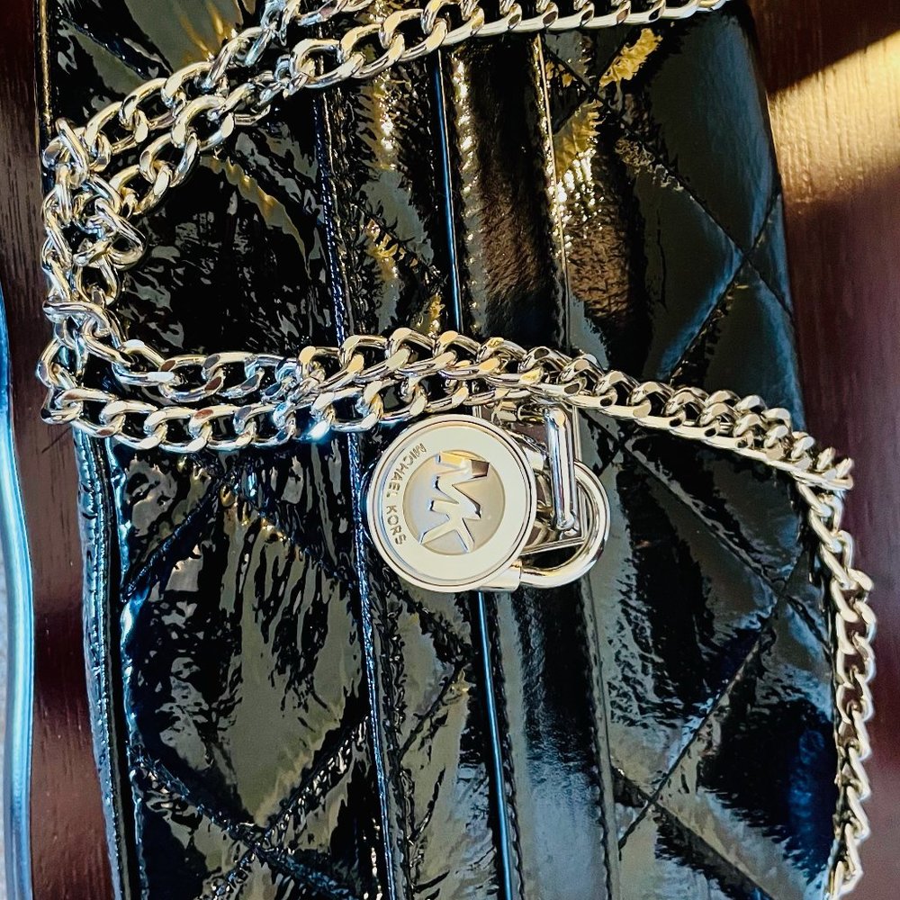 Black Patent Leather Shoulder Purse